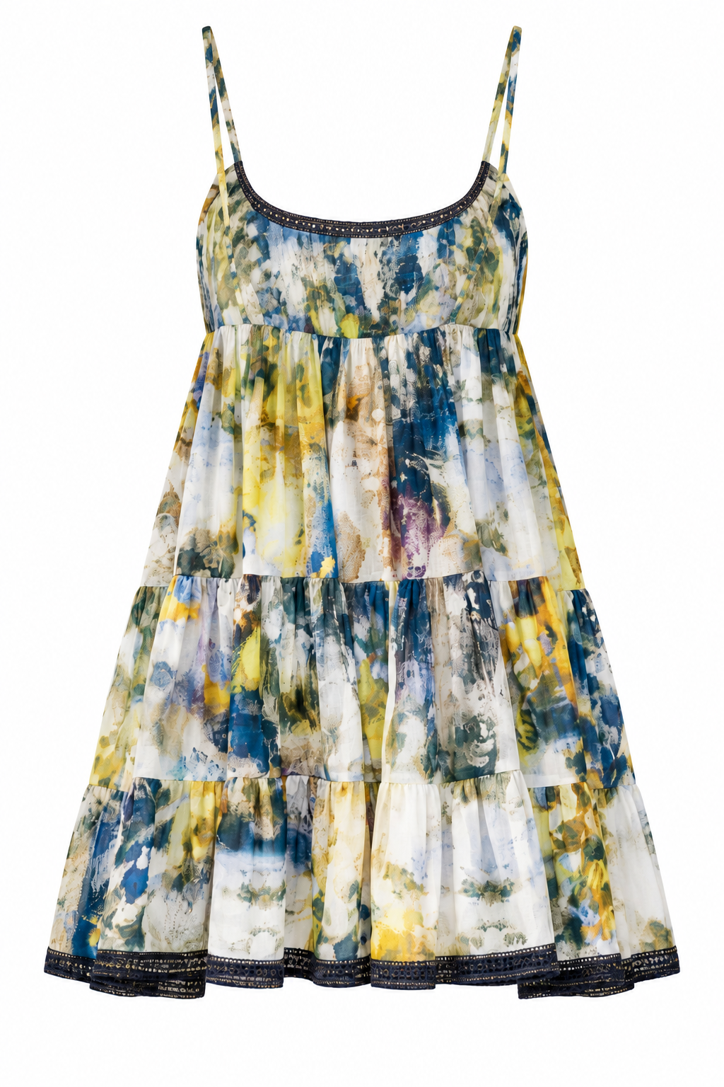 The Painted Garden Mini Dress, shown flat on a white background