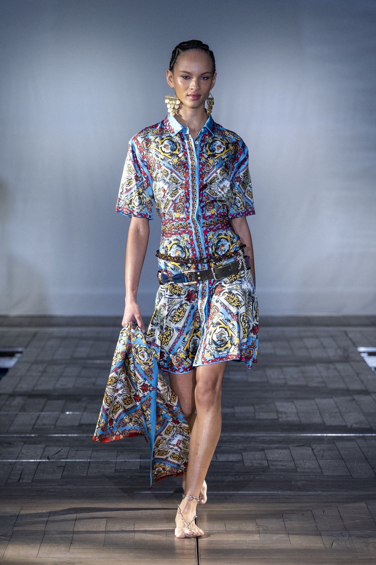 The Painted Palazzo Dress worn on the runway