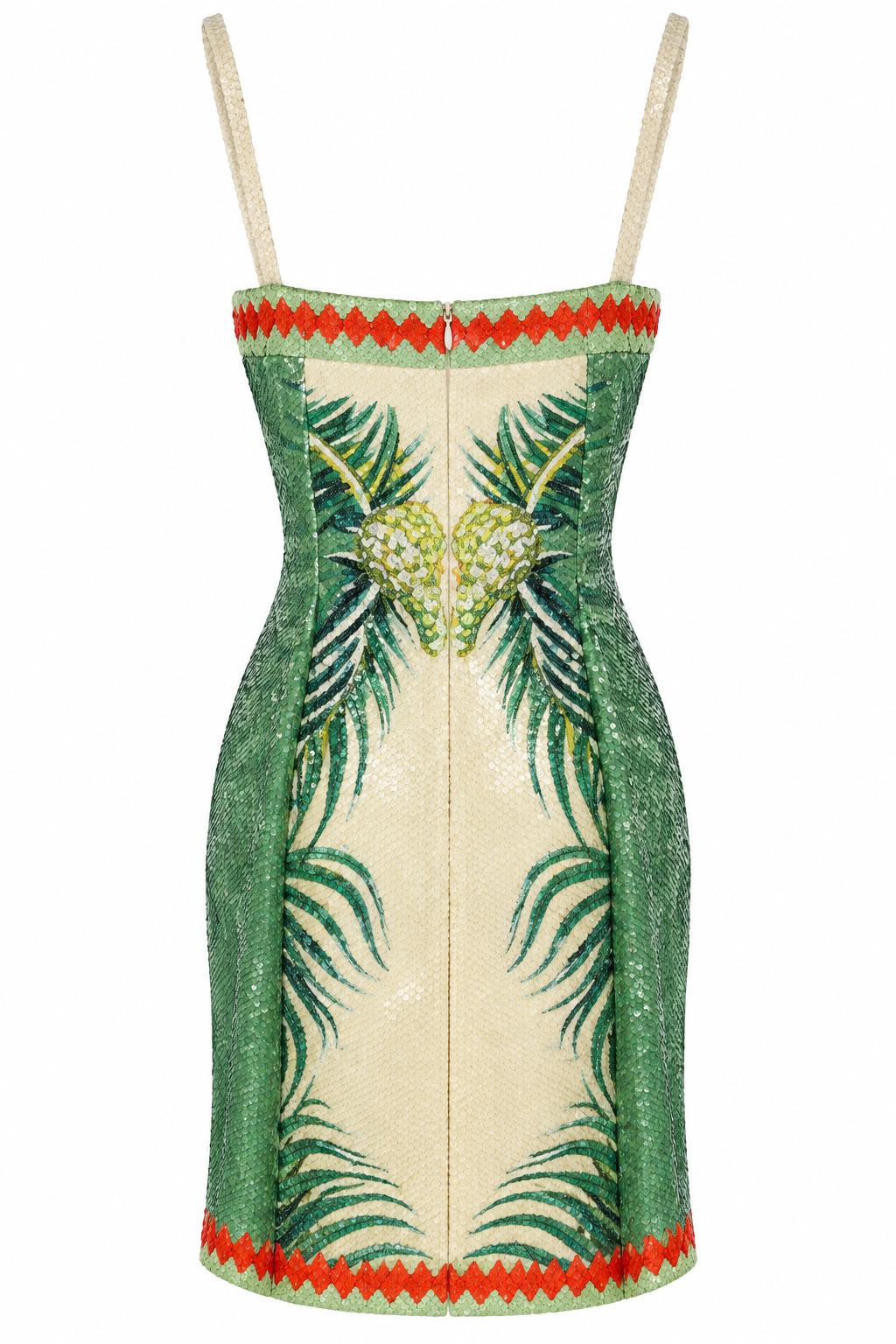 The Palm Royale Sequin Mini Dress, back, shown flat on a white background