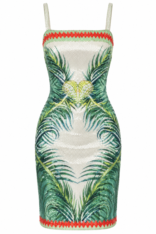 The Palm Royale Sequin Mini Dress, shown flat on a white background