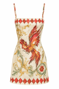 The Phoenix Silk Mini Dress, shown flat on a white background