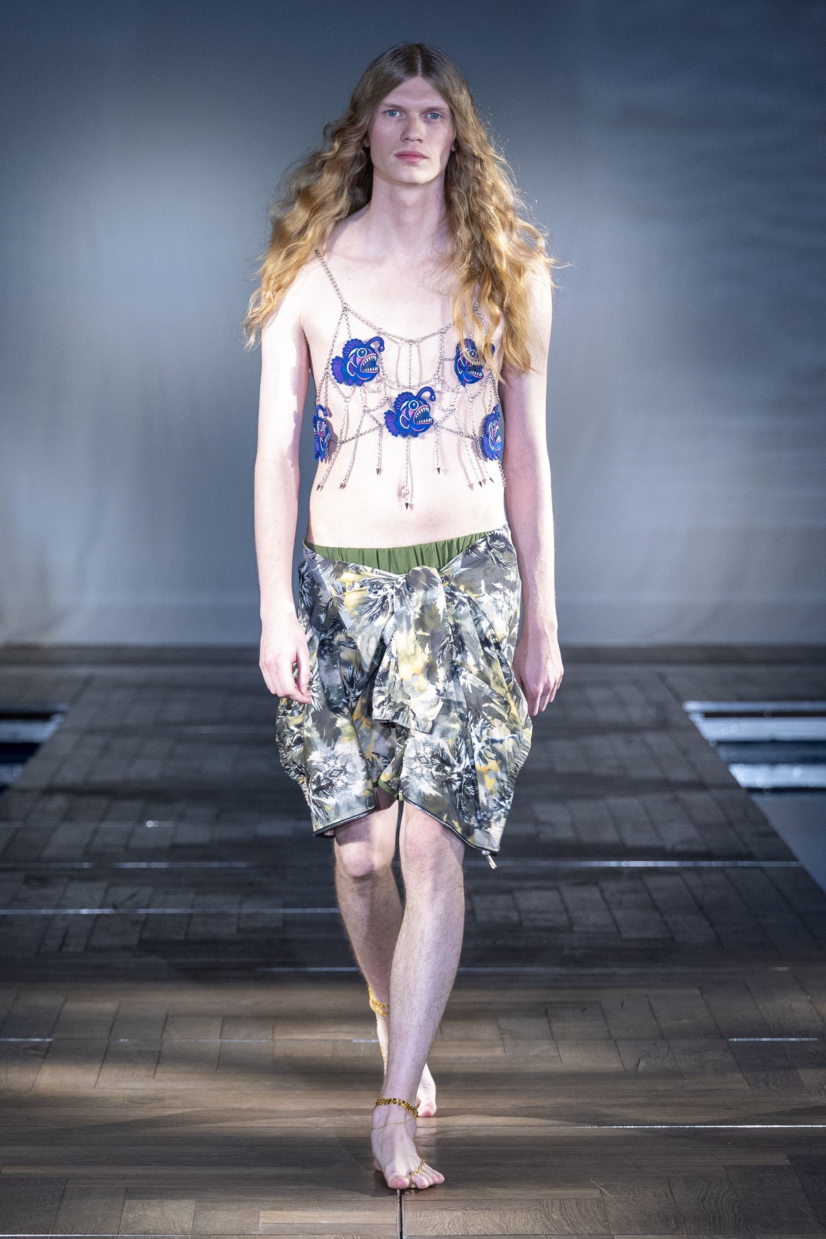 The Tropical Palm Shorts worn on the runway