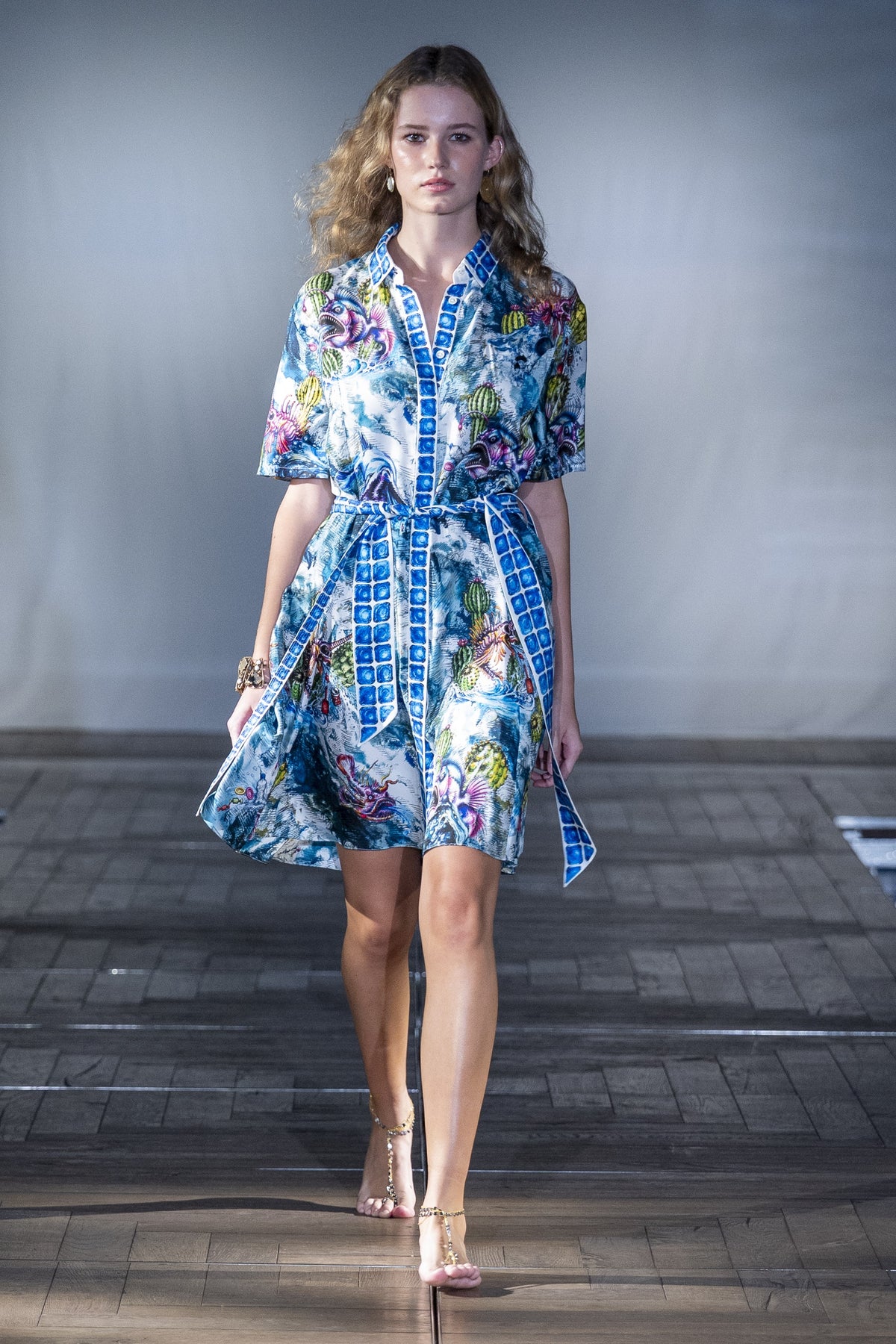 Your Ocean Is Rubbish Shirt Dress worn on the runway